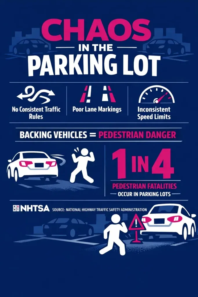Parking lot safety awareness infographic